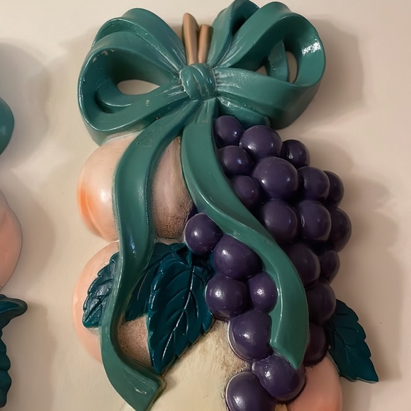 2 Vintage Fruit Bunch Burwood Products Home Interiors Wall Hanging Home Decor - Picture 2 of 5